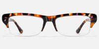 Kairo - Tortoise Semi Rimless Glasses | Vooglam Angle View