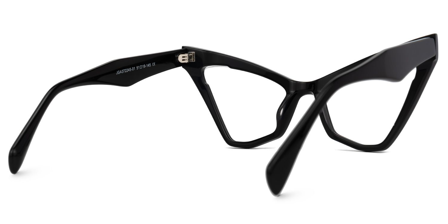 Caitlyn - Cat Eye Black Eyeglasses by Vooglam - Side View
