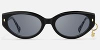 Meow - Cat Eye Black Sunglasses | Vooglam Angle View