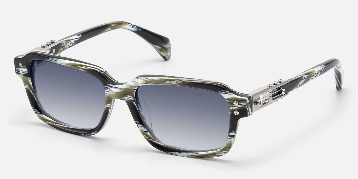 Anacortes - Gray Horn Rim Gradient Guitar Shades | Vooglam Front View