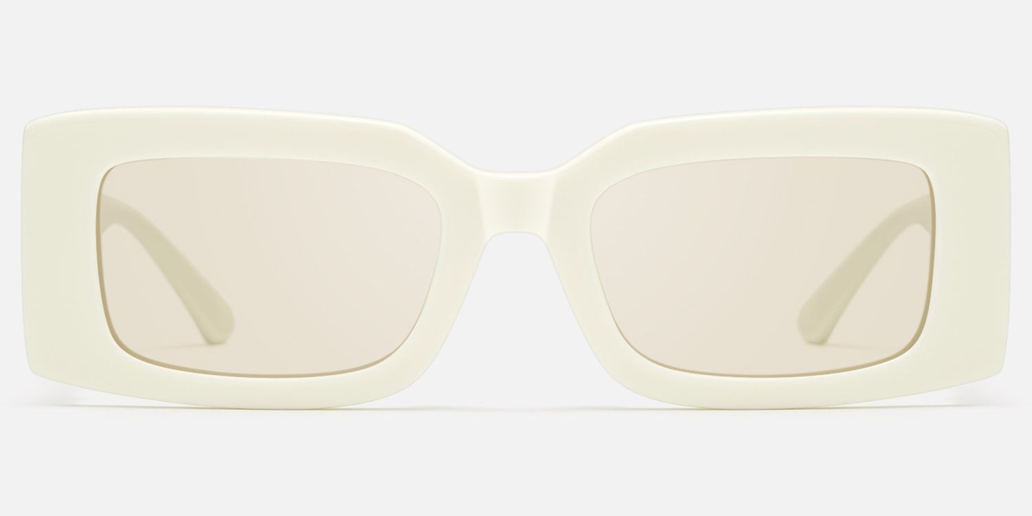 Aurelia - Off White Light Brown Sunglasses | Vooglam Angle View