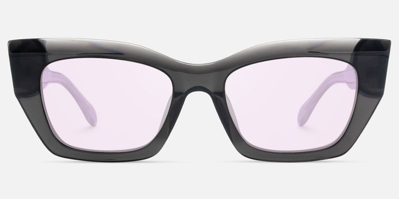Velora - Transparent Grey Purple Sunglasses | Vooglam