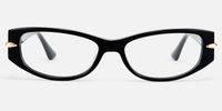 Erica - Rectangle Black Eyeglasses | Vooglam Angle View