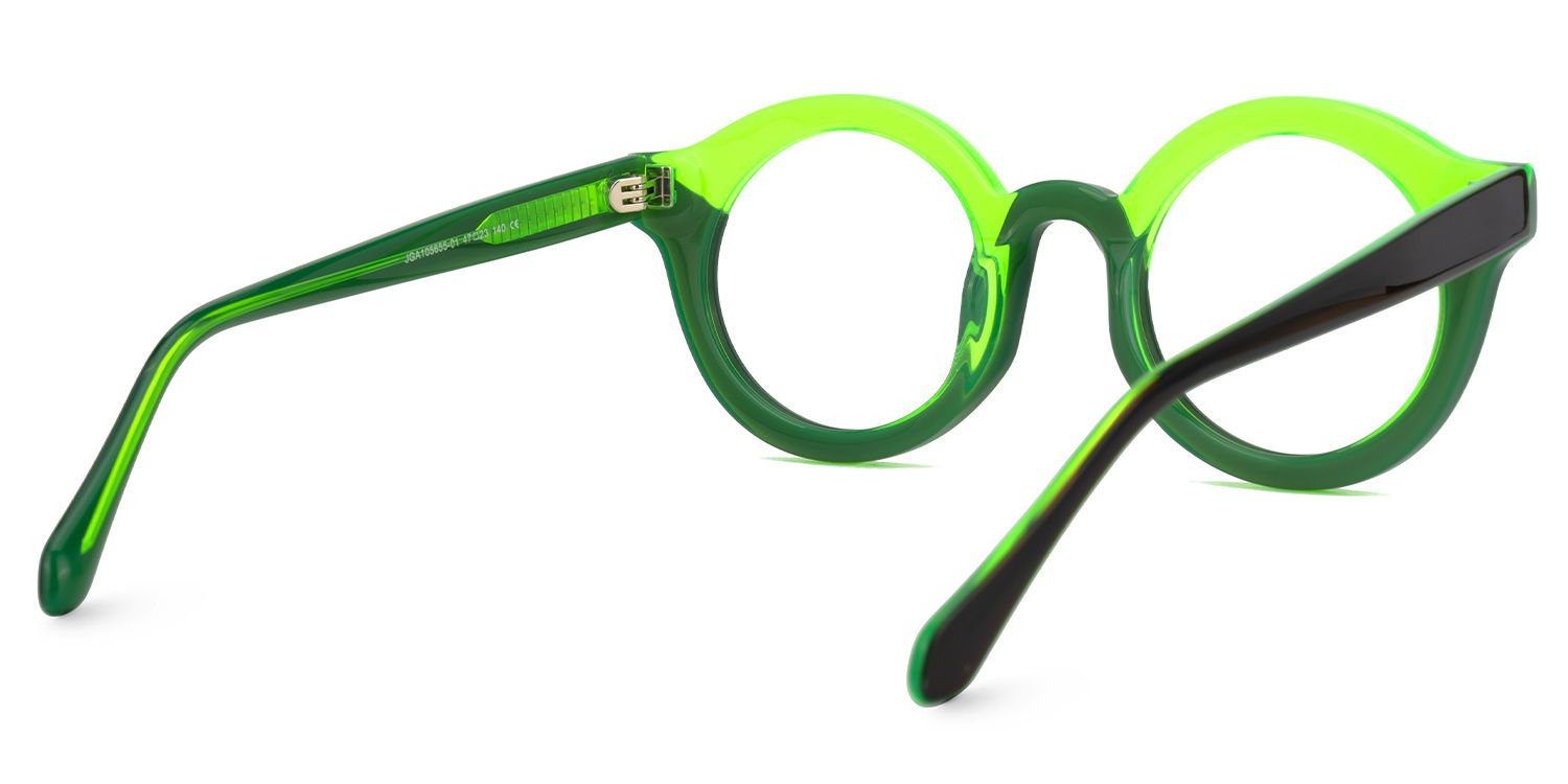 Fahima - Round Two-tone Eyeglasses | Vooglam Side View
