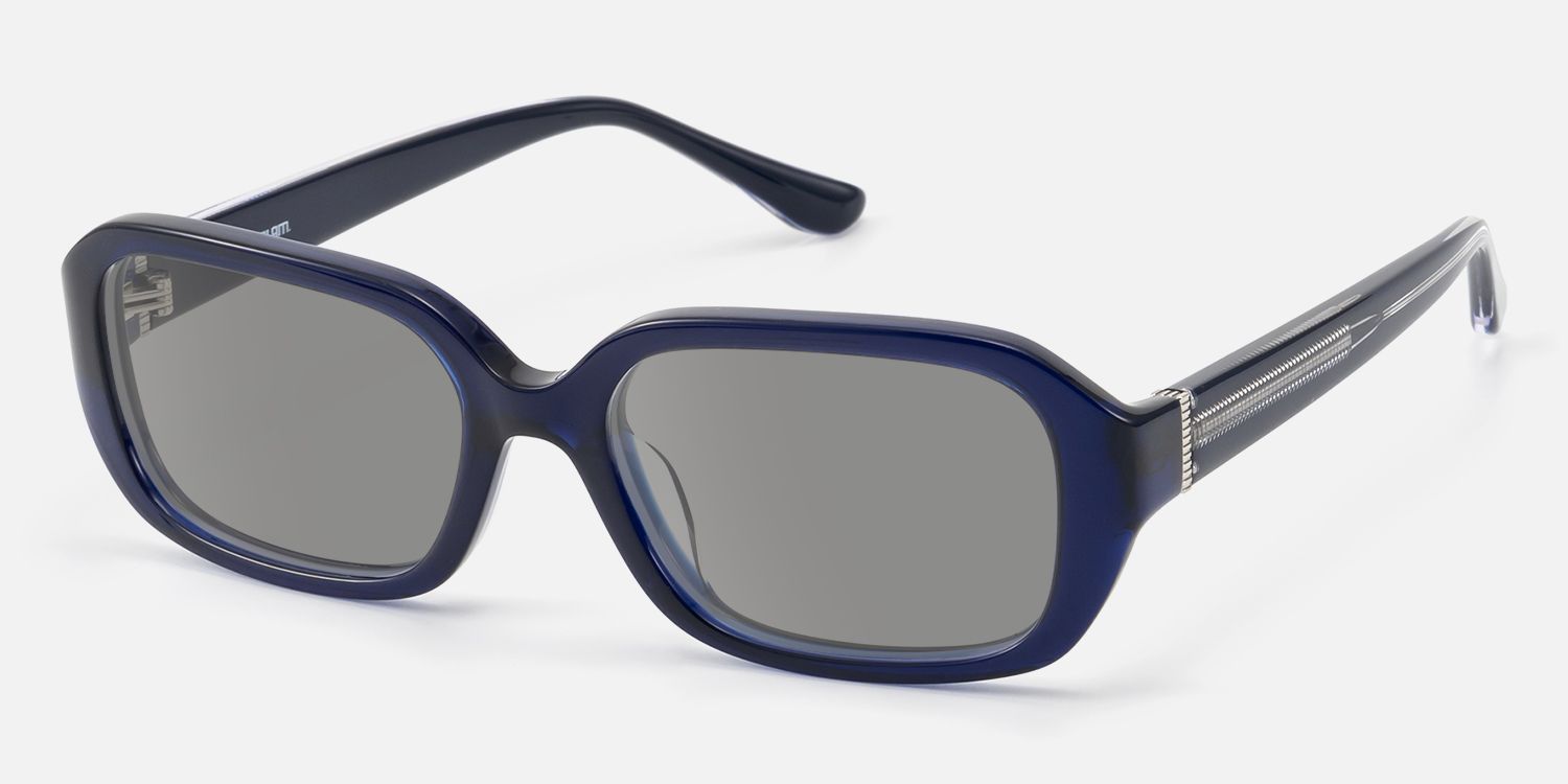 Mies - Blue Acetate Sunglasses with Metal Pins | Vooglam Front View