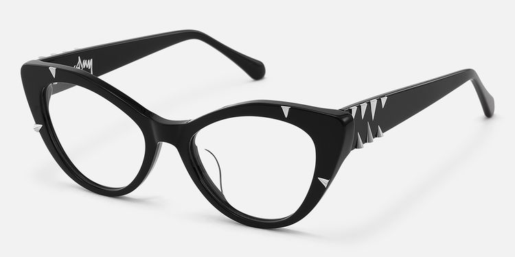 Slay - Gothic Black Spike Cat Eye Glasses | Vooglam