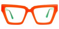 Elchanan - Rectangle Orange Eyeglasses | Vooglam Angle View
