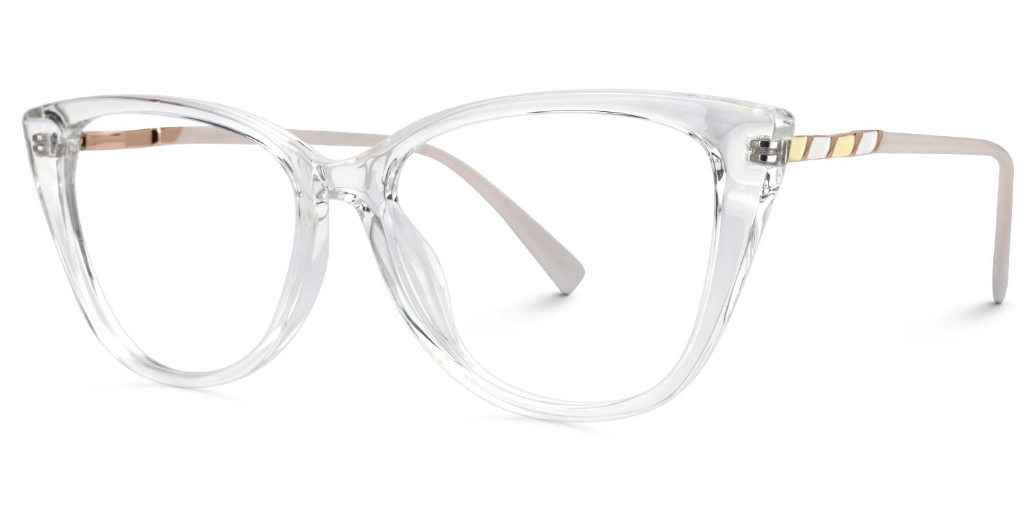 Eider - Cat Eye Crystal Eyeglasses by Vooglam - Front View