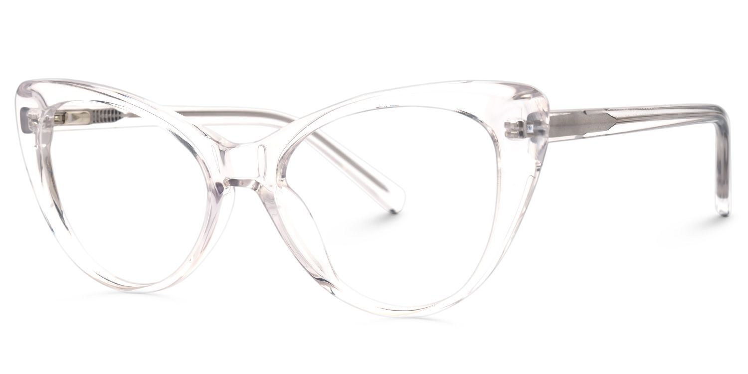 Eleanore - Cat Eye Crystal Eyeglasses | Vooglam Front View