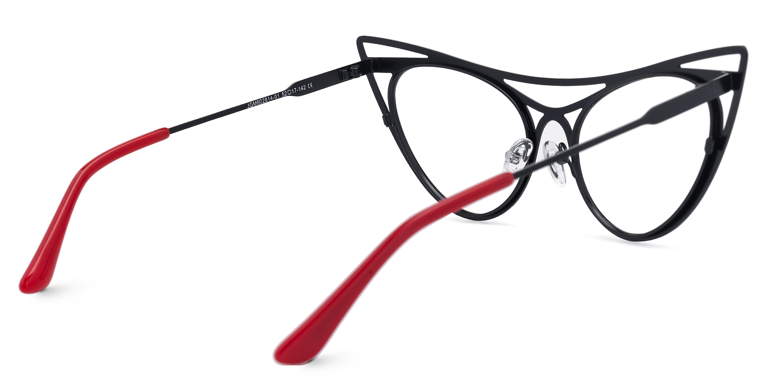 Elior - Cat Eye Black Eyeglasses by Vooglam - Side View