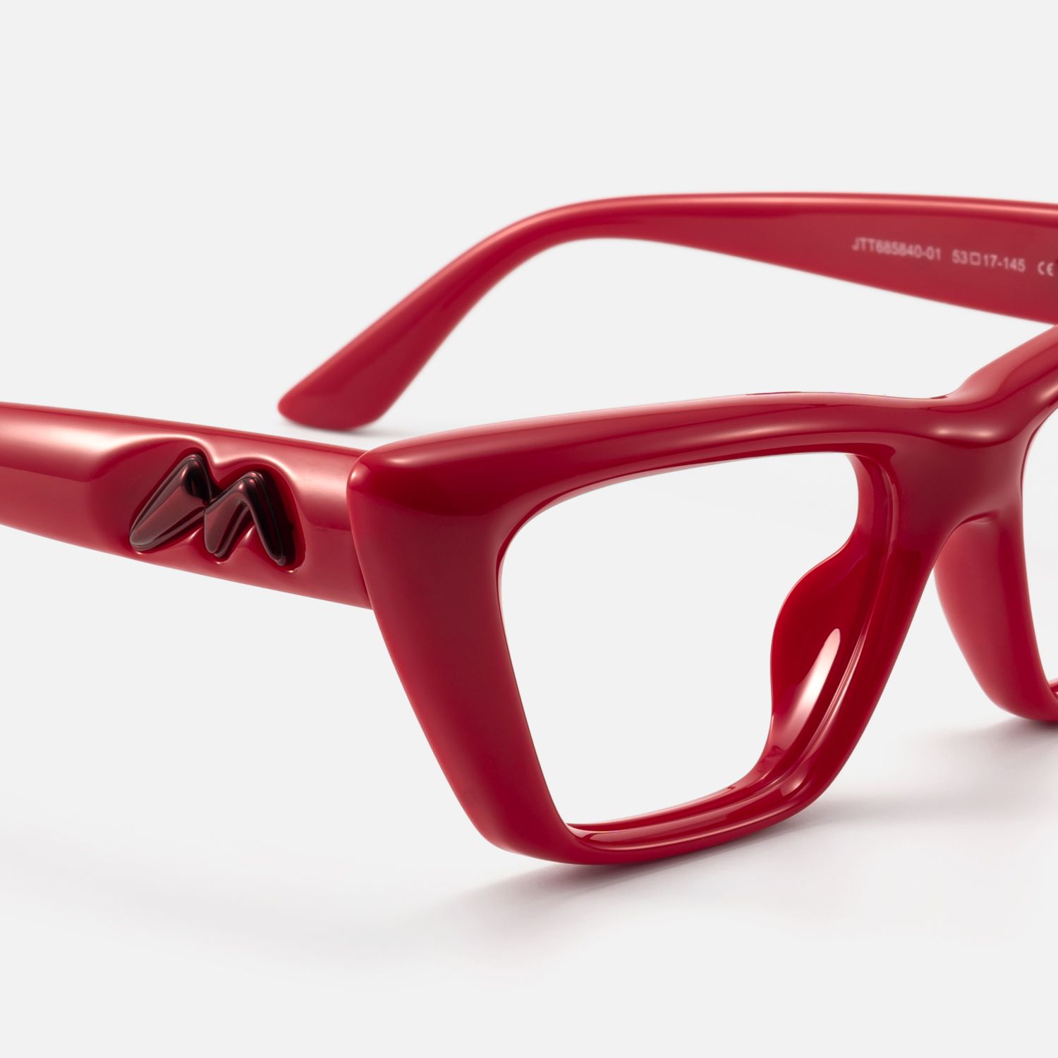 Meguro - Puffy Red TR90 Cat Eye Rx Glasses | Vooglam Design Details