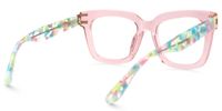 Anjelica - Square Pink Eyeglasses | Vooglam Side View