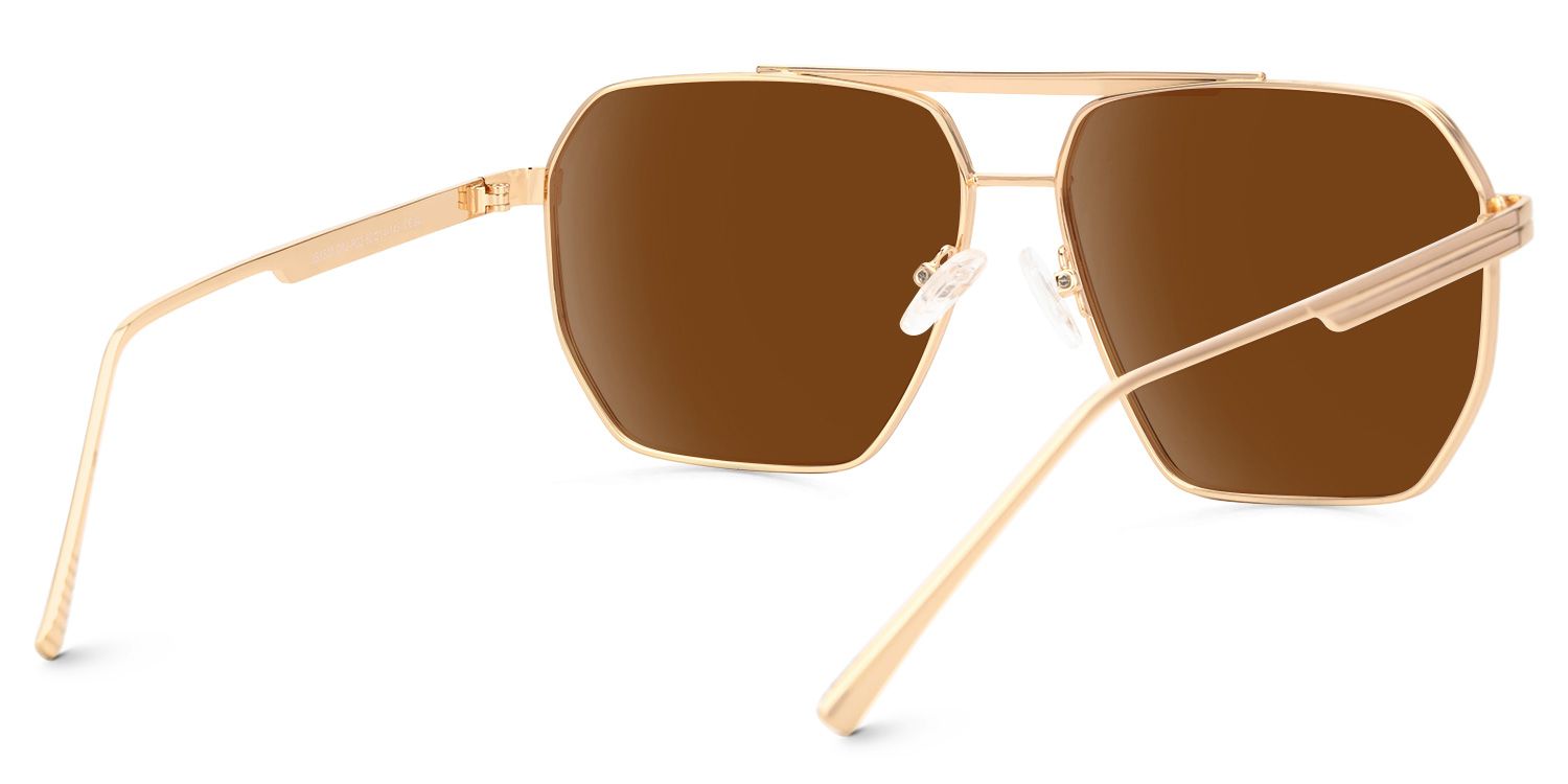 Kadience - Aviator Brown Sunglasses | Vooglam Side View
