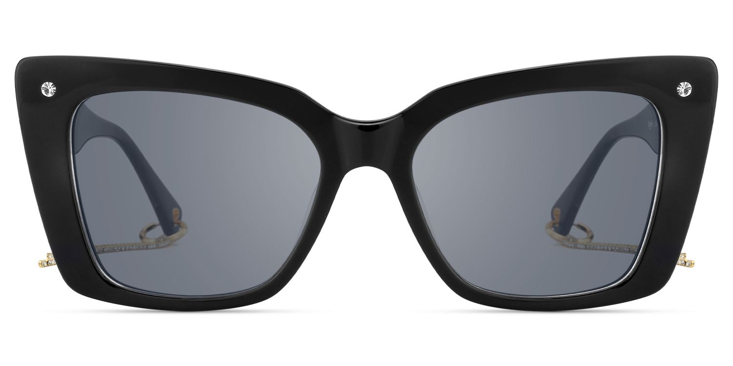 Rosa - Butterfly Black Sunglasses | Vooglam Angle View