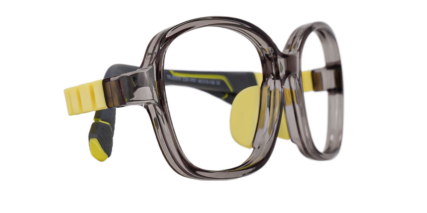 Sloane - Rectangle Grey Kids Eyeglasses | Vooglam 4