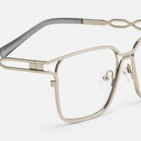 Frenzy - Rectangle Silver Eyeglasses | Vooglam Design Details