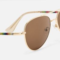 Joni - Aviator Gold Sunglasses | Vooglam Design Details