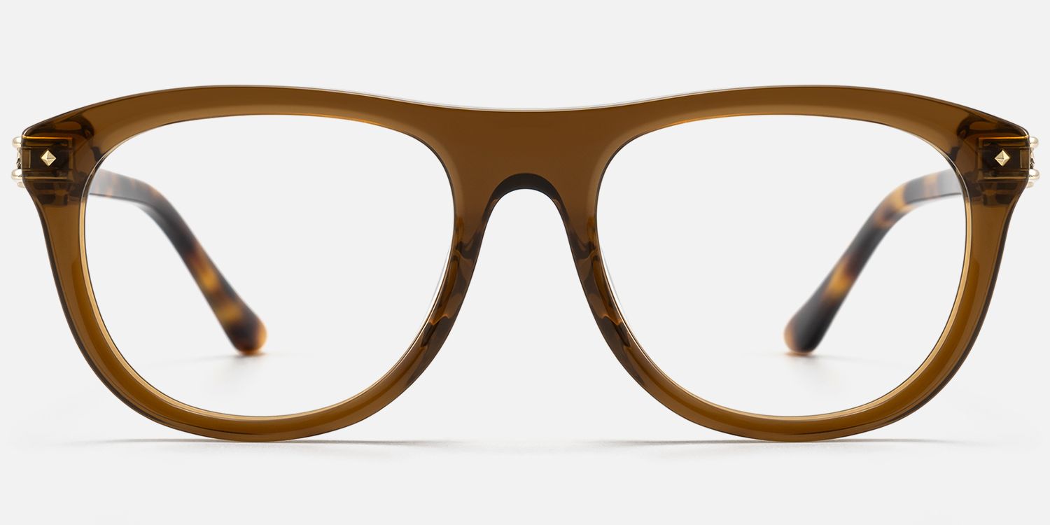 O'Keeffe - Designer Aviator Brown Eyeglasses | Vooglam Angle View