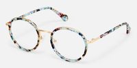 Alma - Round Blue Eyeglasses