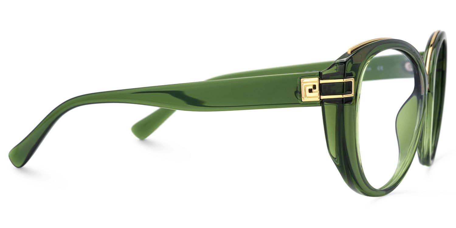 Bessie - Retro Green Oval Glasses Bold Eclectic Style | Vooglam 4