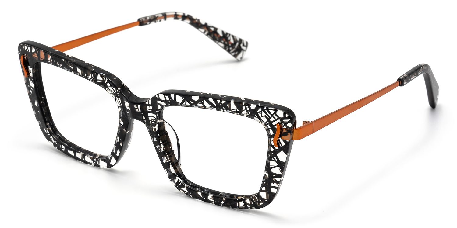 Nebula - Rectangle Pattern Eyeglasses | Vooglam Front View