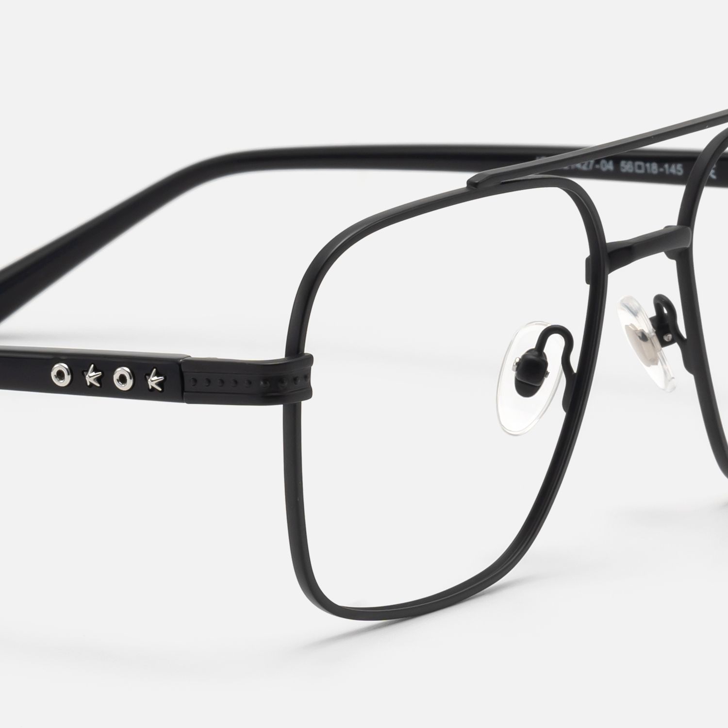Kovar - Matte Black Monochrome Wire Aviator | Vooglam Design Details