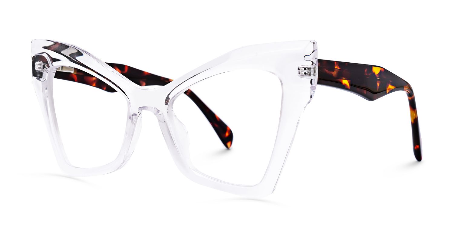 Izehar - Cat Eye Crystal Eyeglasses by Vooglam - Front View