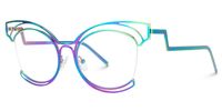 Maggie - Vibrant Cat Eye Aurora Hue Glasses | Vooglam Front View