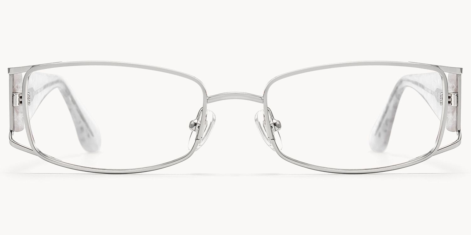 Wren - Rectangle Silver Eyeglasses - 1