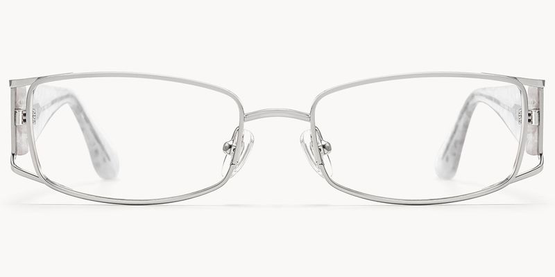 Wren - Rectangle Silver Eyeglasses