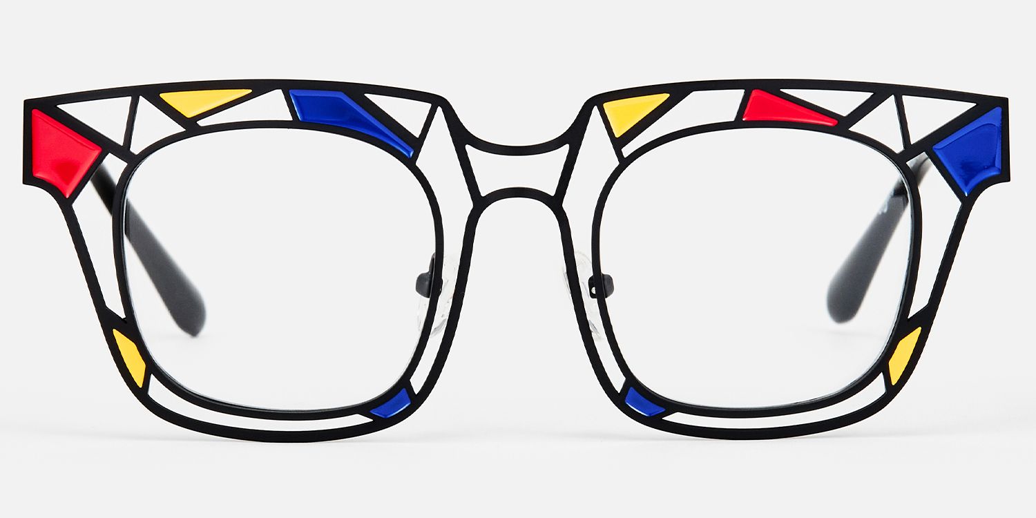 Mondrian - Art Inspired Square Glasses | Vooglam Angle View
