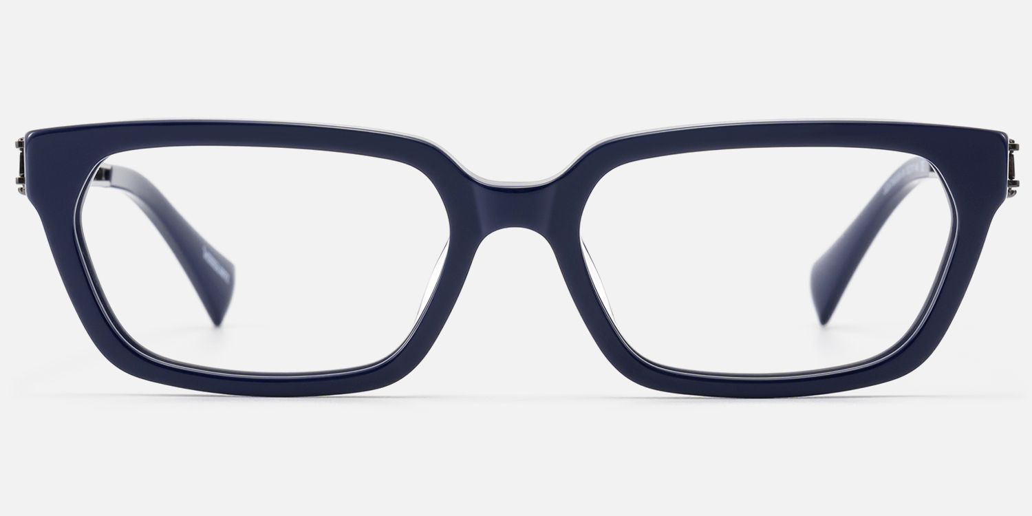 Scarpa - Blue Gunmetal Wire Temple Glasses | Vooglam Angle View