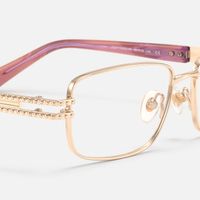 Veyra - Pink Gold Studded Glasses | Vooglam Design Details