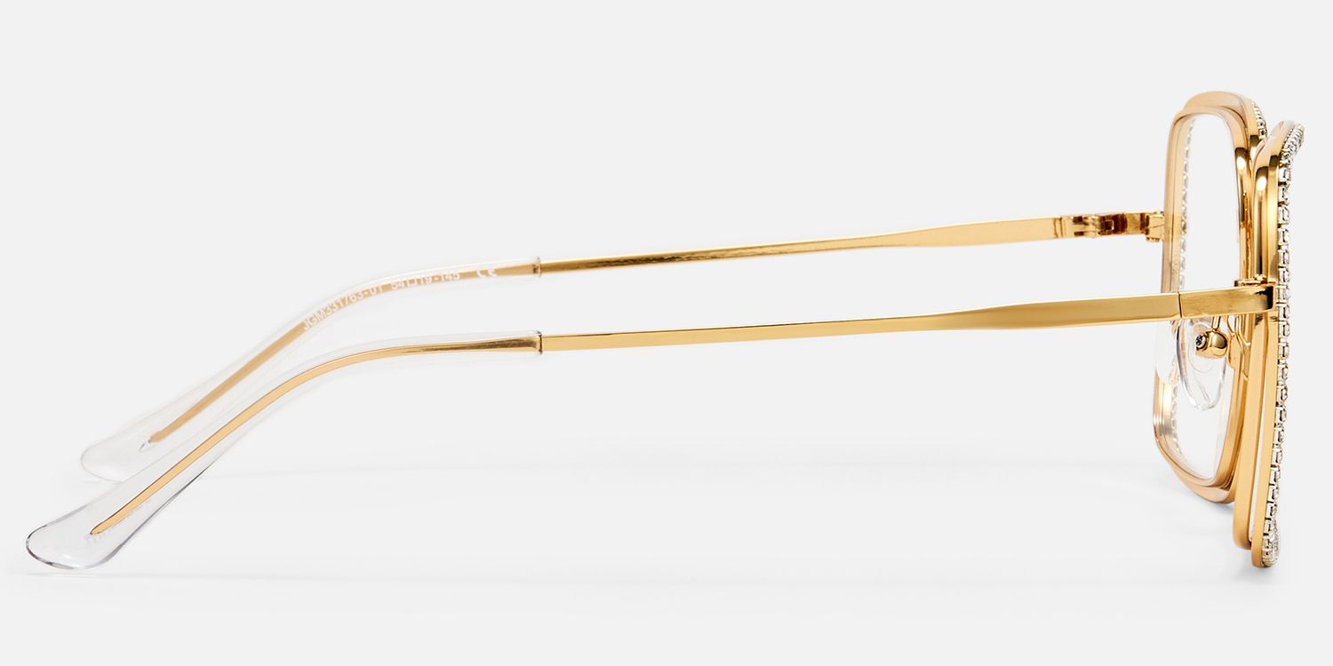 Kafele - Square Gold Eyeglasses | Vooglam Side View