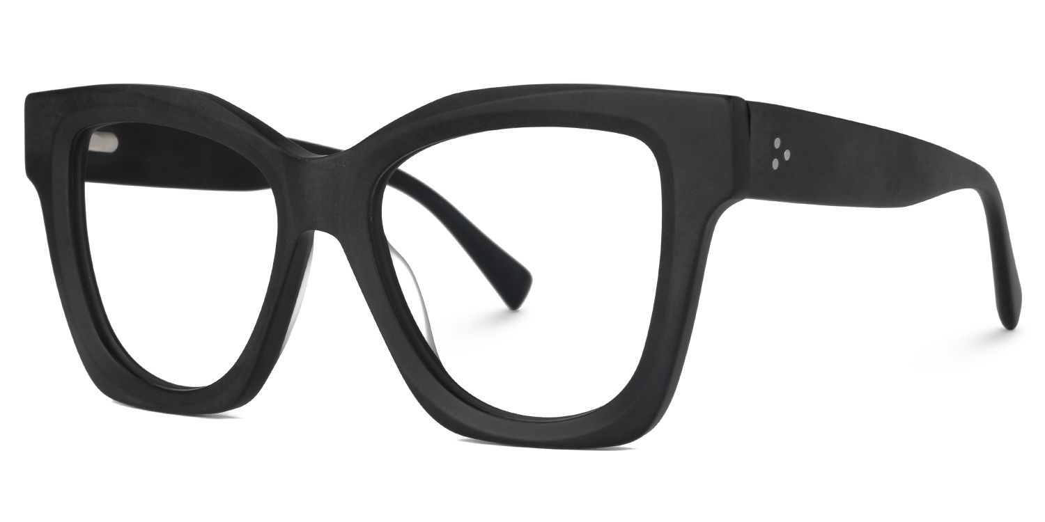 Clara - Square Black Eyeglasses | Vooglam Front View