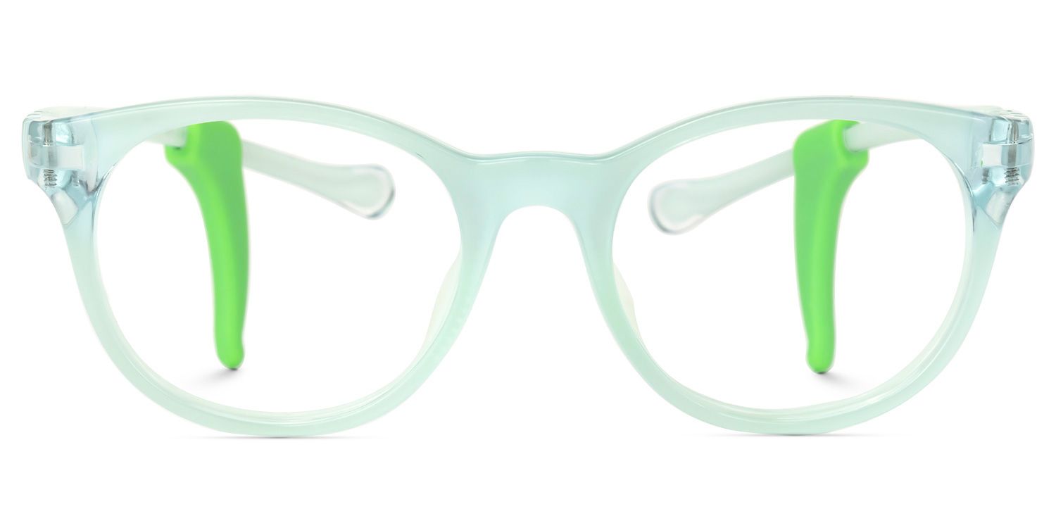 Eljah - Round Green Kids Eyeglasses | Vooglam Angle View