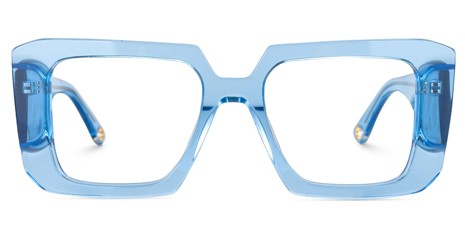 Ellery - Rectangle Blue Eyeglasses | Vooglam Angle View