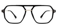 Ebenezer - Aviator Black Eyeglasses | Vooglam Angle View