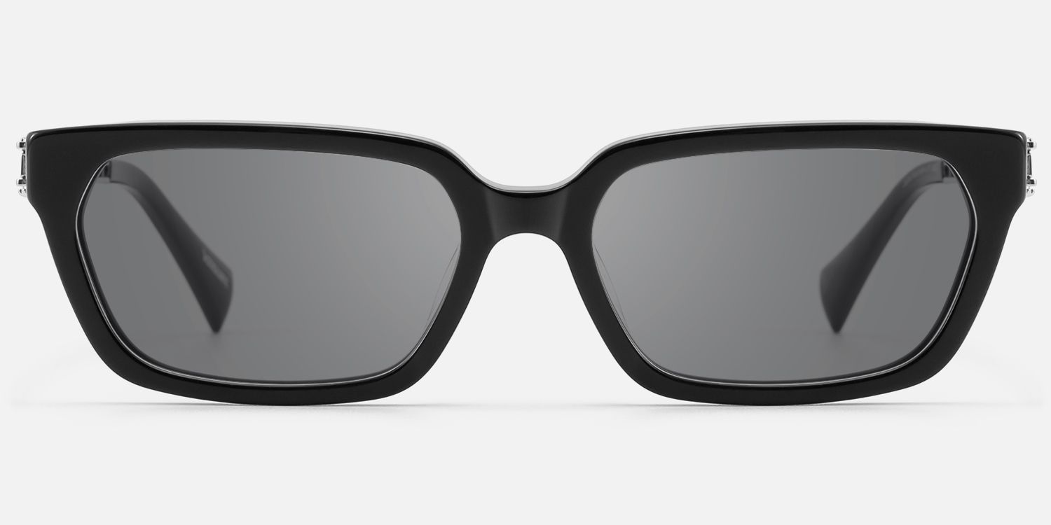 Scarpa - Black Double Wire Gray Tint Sunglasses | Vooglam Angle View