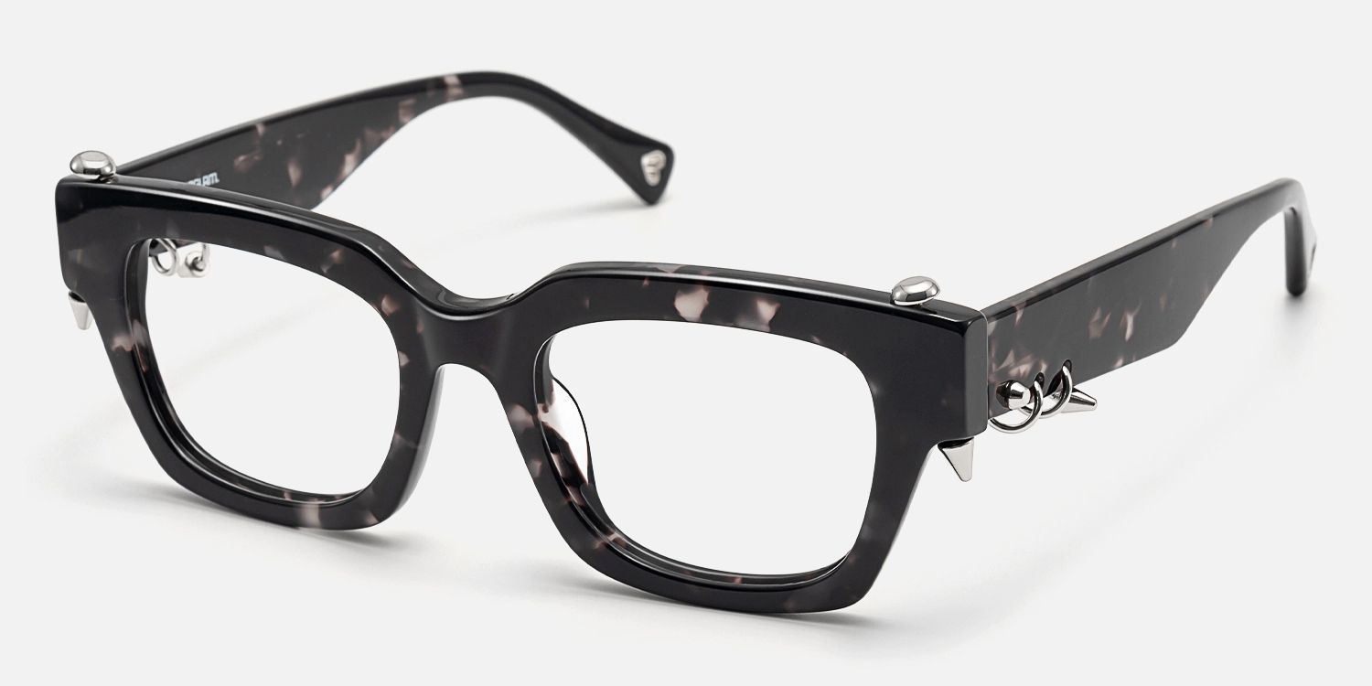Sabrina - Rectangle Tortoise Eyeglasses | Vooglam Front View