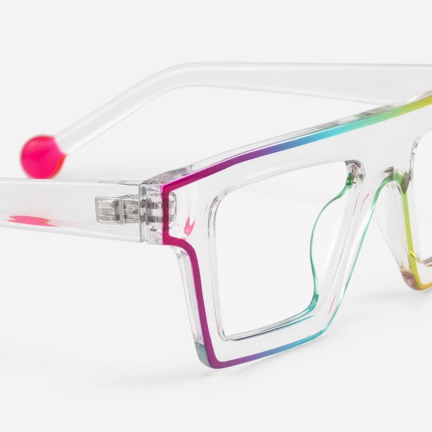 Treva - Crystal Vibrant Flame Rectangular Glasses | Vooglam Design Details
