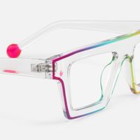 Treva - Crystal Vibrant Flame Rectangular Glasses | Vooglam Design Details