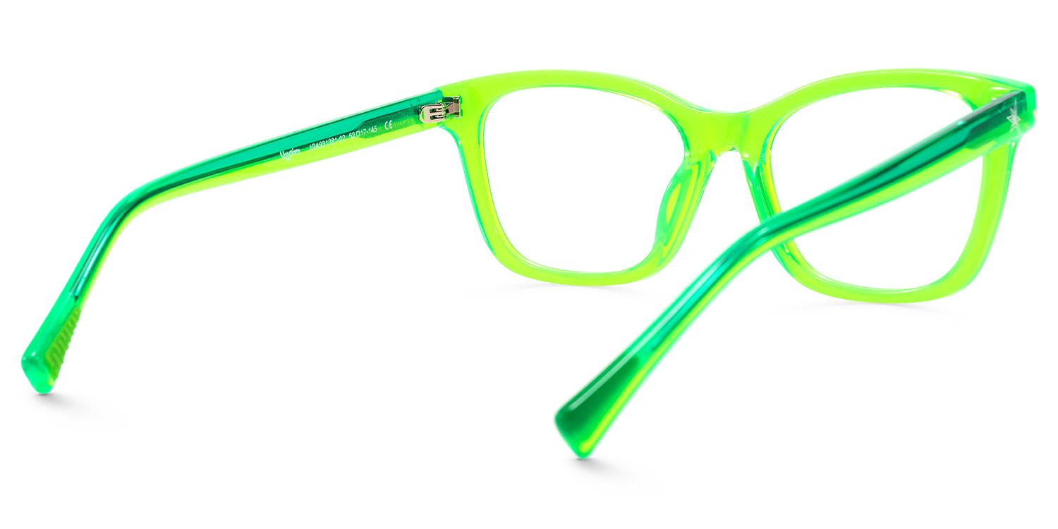 Coexist - Rectangle Green Eyeglasses | Vooglam Side View