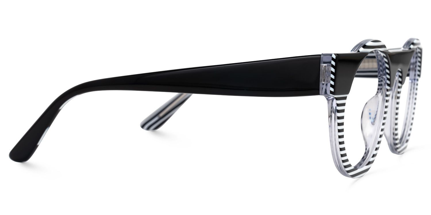 Egon - Round Black/White Eyeglasses | Vooglam 4