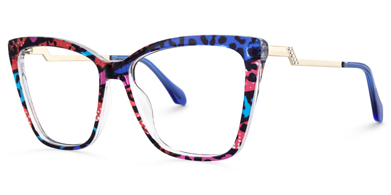 Adebola - Square Multicolor Eyeglasses | Vooglam Front View