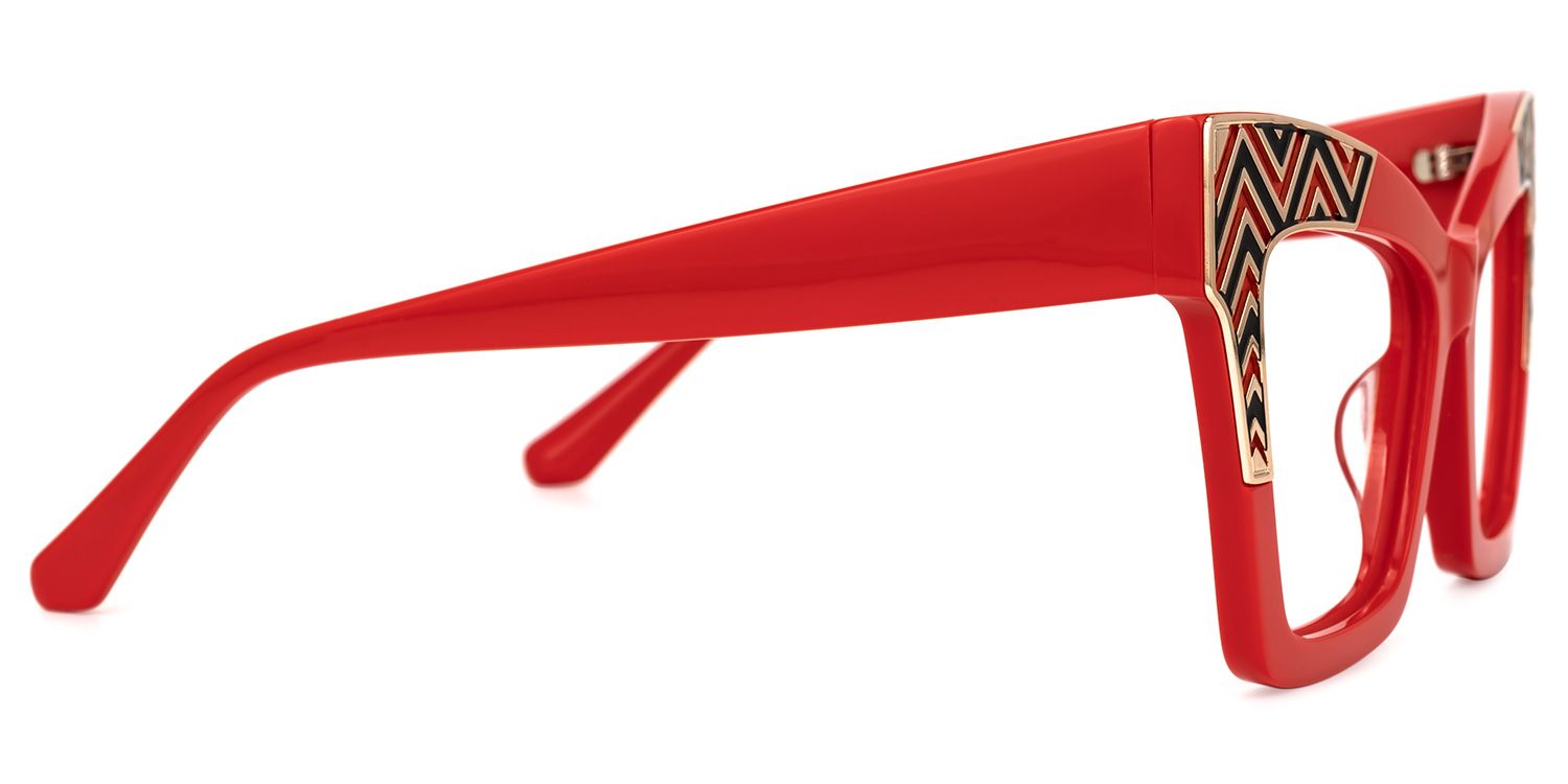 Danilo - Square Red Eyeglasses | Vooglam 4
