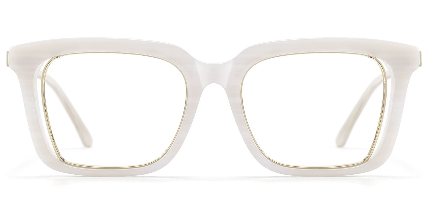 Chaparral - Retro Rectangle White Eyeglasses | Vooglam Product Details 1