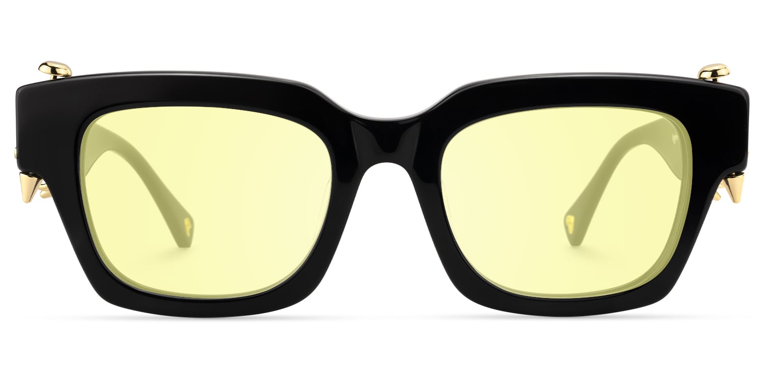 Sabrina - Rectangle Black Sunglasses - 1
