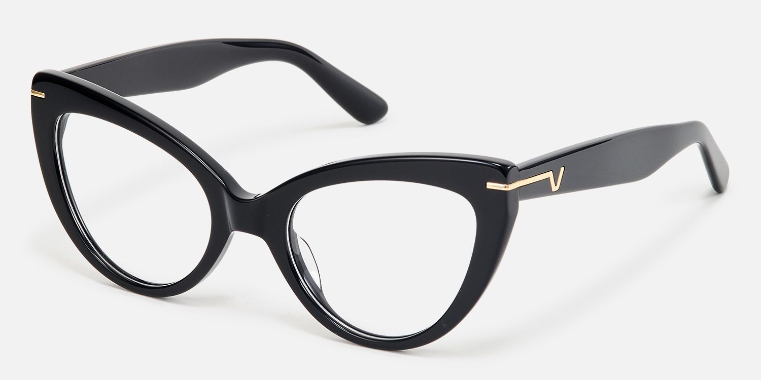 Veromca - Black Cat Eye Glasses | Vooglam Front View