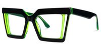 Ekkeko - Square Black Eyeglasses | Vooglam Front View